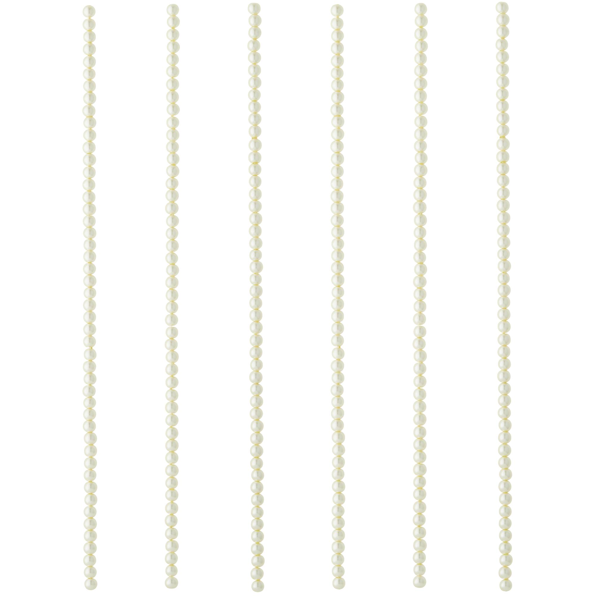 Ivory Pearl Glass Round Beads, 4mm by Bead Landing™